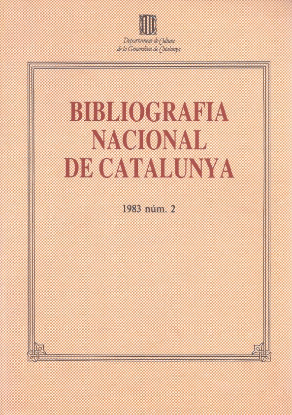Bibliografia Nacional de Catalunya 1983, núm. 2