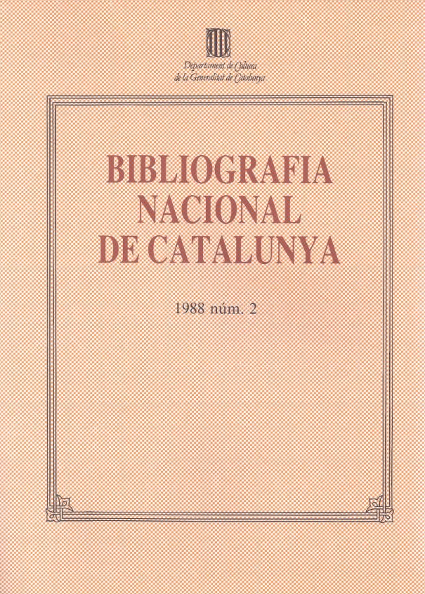 Bibliografia Nacional de Catalunya 1988, núm. 2