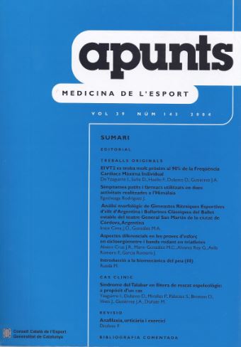 Apunts. Medicina de l'Esport, núm. 143, vol. 39, any 2004