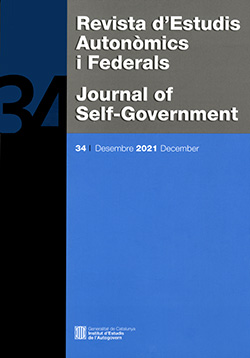 Revista d'Estudis Autonòmics i Federals. Journal of Self-Government, núm. 34. Desembre 2021 December