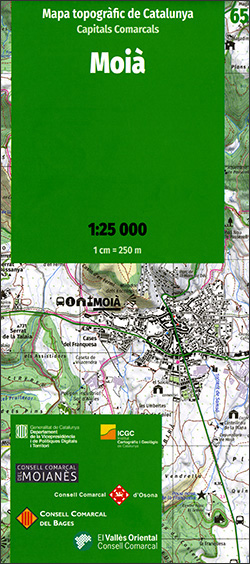 Mapa topogràfic de Catalunya 1:25 000. Capitals Comarcals. 65. Moià