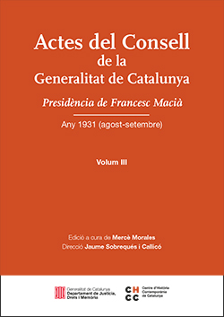 Actes del Consell de la Generalitat de Catalunya. Volum III
