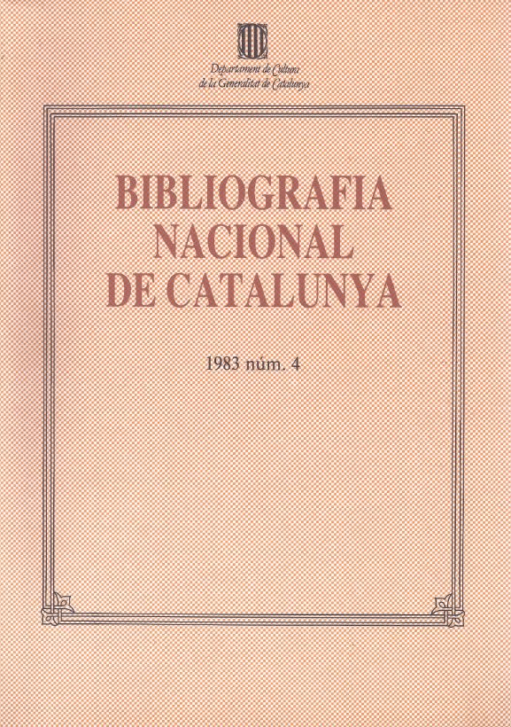 Bibliografia Nacional de Catalunya 1983, núm. 4