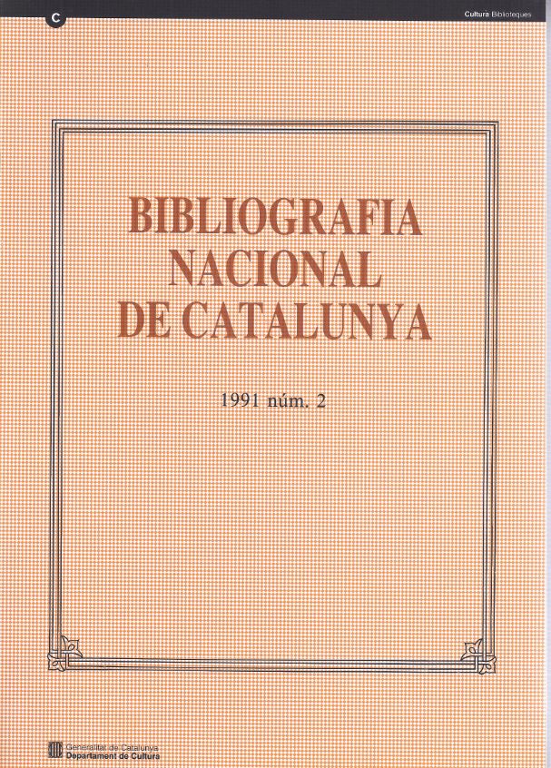 Bibliografia Nacional de Catalunya 1991, núm. 2