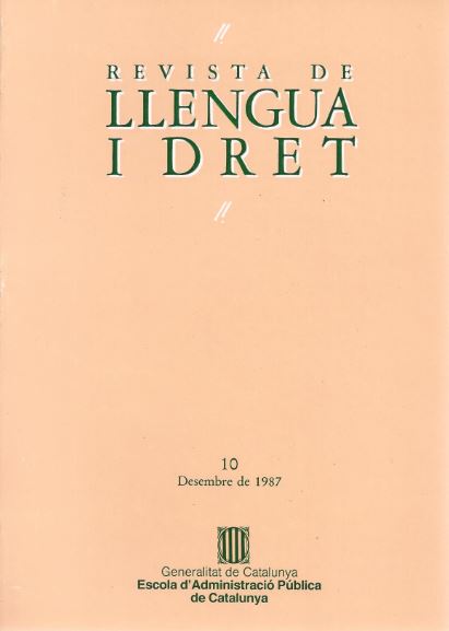 Revista Llengua i Dret, 10