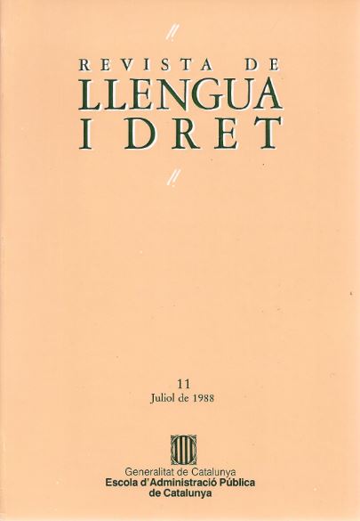Revista Llengua i Dret, 11