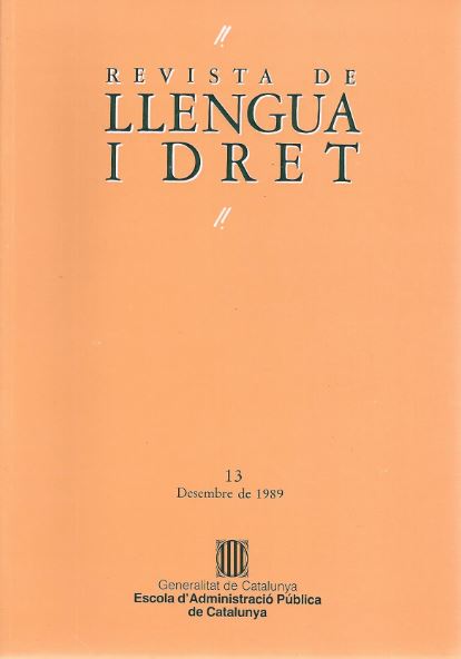 Revista Llengua i Dret, 13