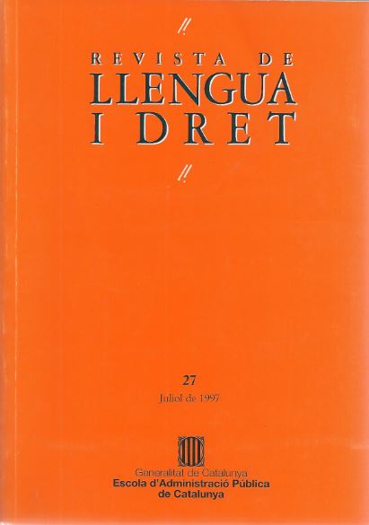 Revista Llengua i Dret, 27