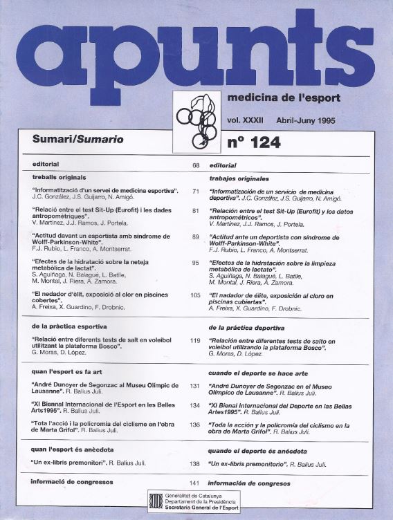 Apunts. Medicina de l'Esport, núm. 124, vol. XXXII, abril-juny 1995
