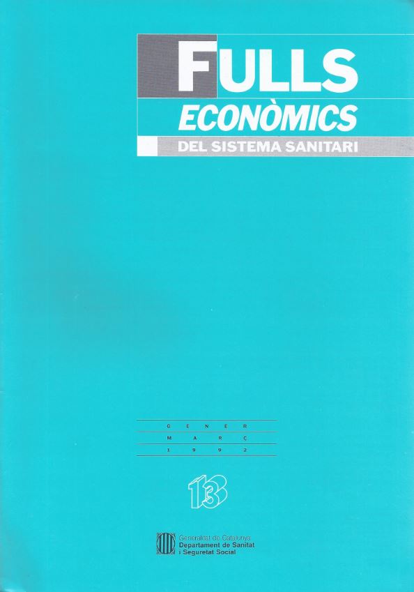 Fulls econòmics del sistema sanitari, núm. 13