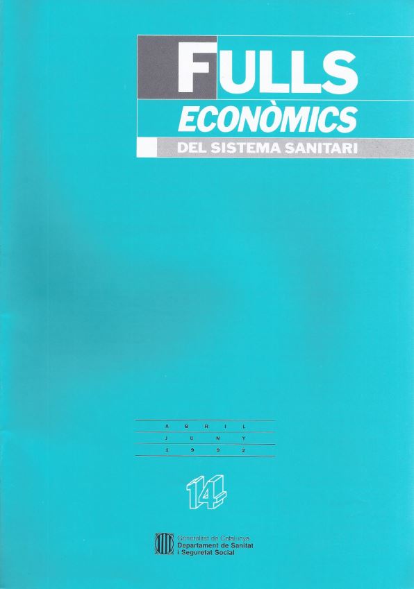 Fulls econòmics del sistema sanitari, núm. 14