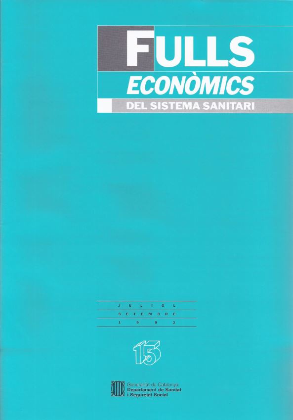 Fulls econòmics del sistema sanitari, núm. 15