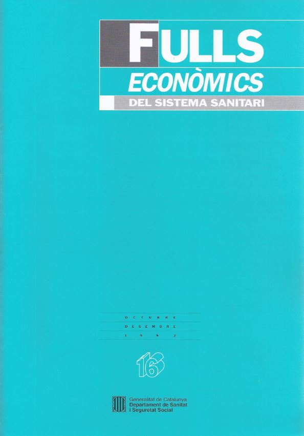 Fulls econòmics del sistema sanitari, núm. 16