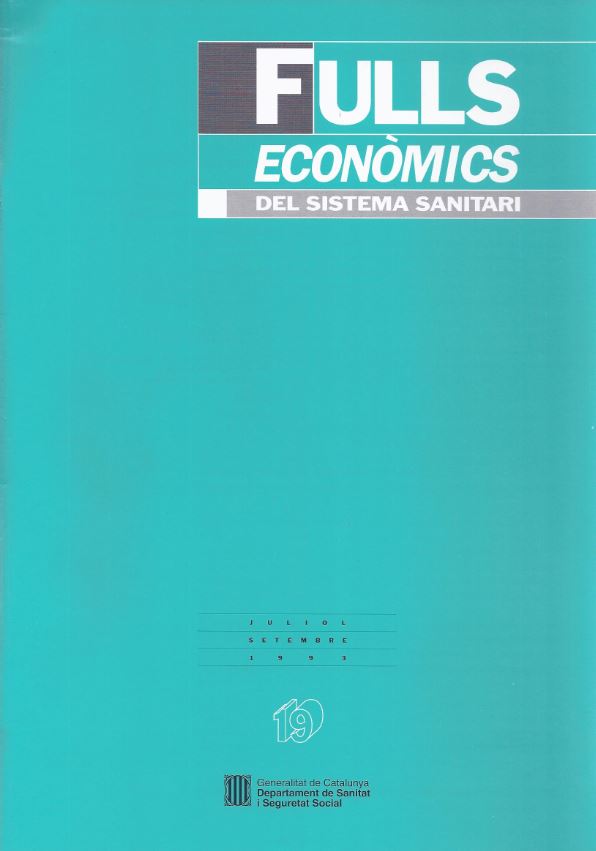 Fulls econòmics del sistema sanitari, núm. 19