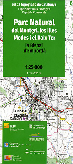 Mapa topogràfic de Catalunya 1:25 000. Espais Naturals Protegits. Capitals Comarcals, 6. Parc Natural del Montgrí, les Illes Medes i el Baix Ter