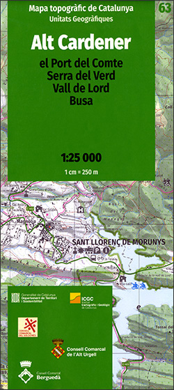 Mapa topogràfic de Catalunya 1:25 000. Unitats Geogràfiques - 63 - Alt Cardener