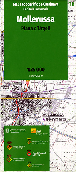 Mapa topogràfic de Catalunya 1:25 000. Capitals Comarcals 18 - Mollerussa