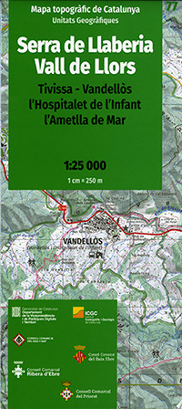 Mapa topogràfic de Catalunya 1:25 000. Unitats geogràfiques. 77. Serra de Llaberia. Vall de Llors