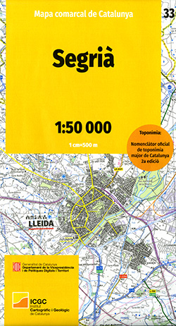 Mapa comarcal de Catalunya 1:50 000. Segrià - 33
