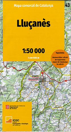Mapa comarcal de Catalunya 1:50 000. 43 - Lluçanès