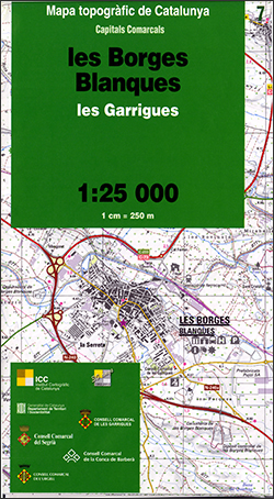 Mapa topogràfic de Catalunya 1:25 000. Capitals Comarcals. 7- Les Borges Blanques