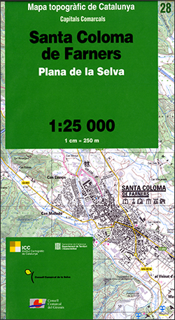 Mapa topogràfic de Catalunya 1:25 000. Capitals Comarcals. 28- Santa Coloma de Farners