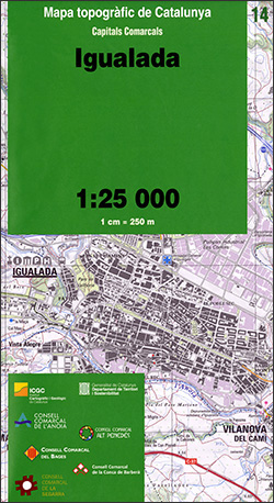 Mapa topogràfic de Catalunya 1:25 000. Capitals Comarcals 14 - Igualada