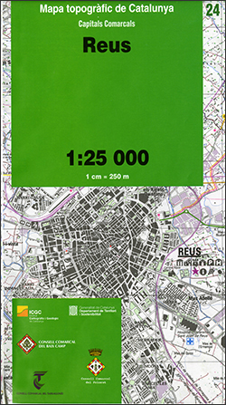 Mapa topogràfic de Catalunya 1:25 000. Capitals Comarcals. 24 - Reus