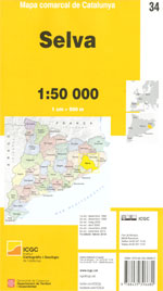 Mapa comarcal de Catalunya 1:50 000. Selva - 34