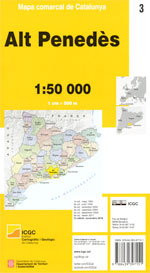 Mapa comarcal de Catalunya 1:50 000. Alt Penedès - 03