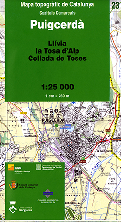 Mapa topogràfic de Catalunya 1:25 000. Capitals Comarcals. 23- Puigcerdà